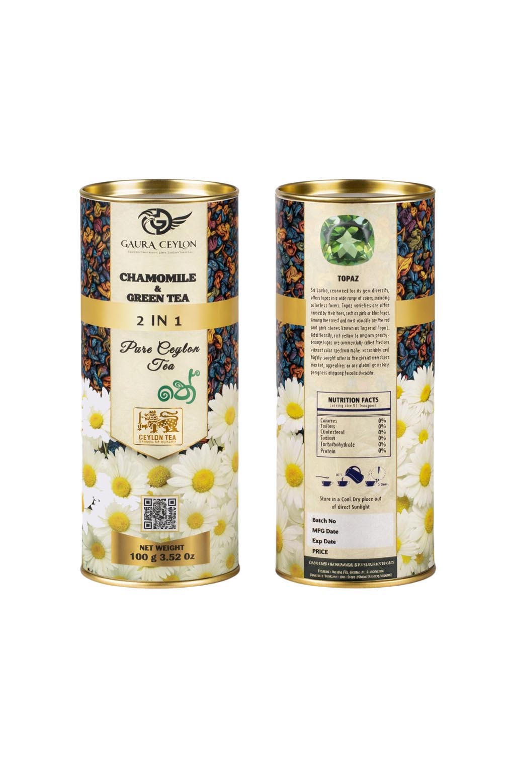 Gauraa Ceylon Chamomile & Green Tea 2 In 1 (Single Origin Tea Collection)